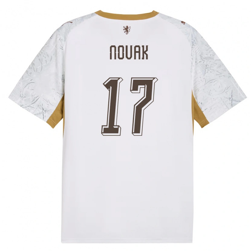 Danxen Mujer Camiseta Chequia Adam Novak #17 Marfil Oro Gris 2ª Equipación 26-28 La Camisa