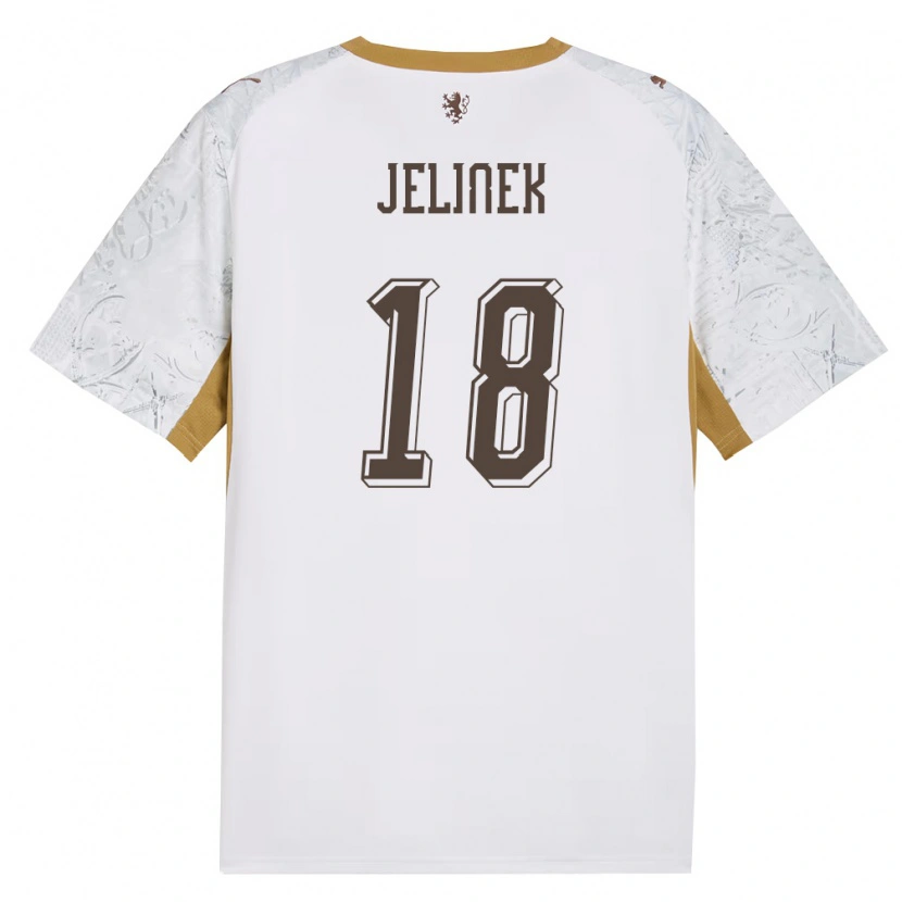 Danxen Mujer Camiseta Chequia Tomas Jelinek #18 Marfil Oro Gris 2ª Equipación 26-28 La Camisa