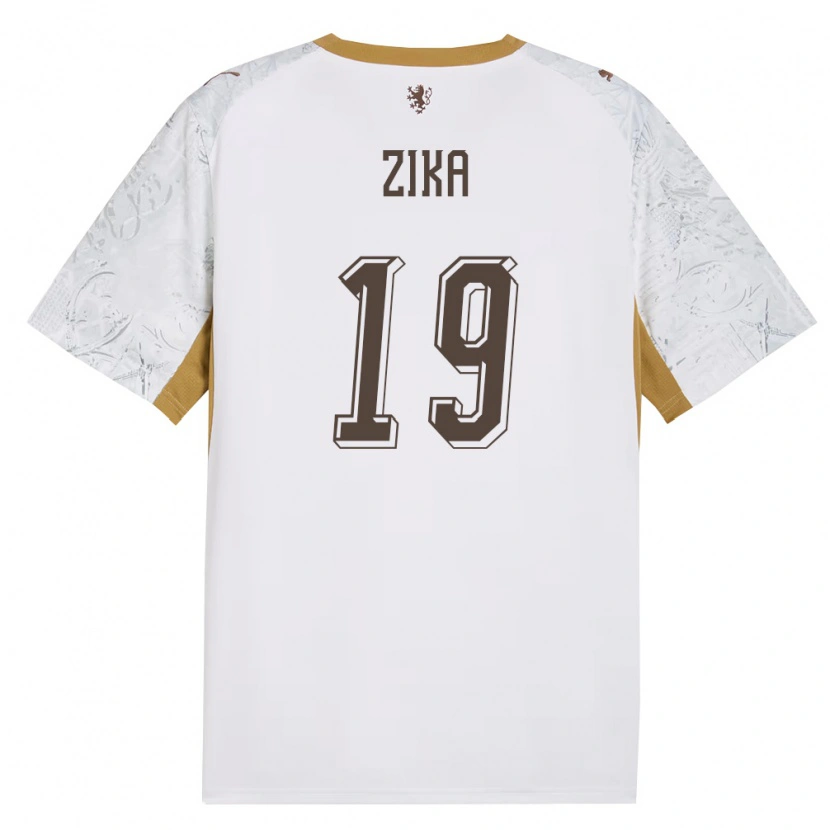 Danxen Mujer Camiseta Chequia Petr Zika #19 Marfil Oro Gris 2ª Equipación 26-28 La Camisa