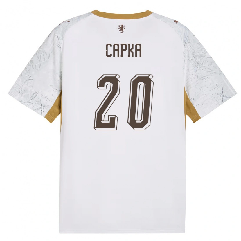 Danxen Mujer Camiseta Chequia Filip Capka #20 Marfil Oro Gris 2ª Equipación 26-28 La Camisa
