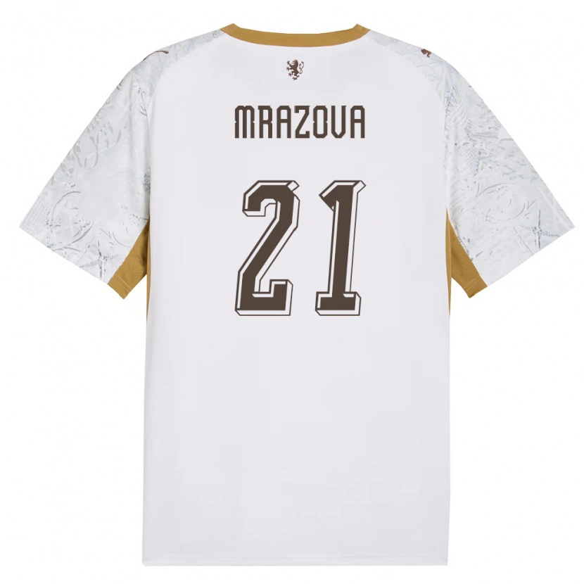Danxen Mujer Camiseta Chequia Miroslava Mrázová #21 Marfil Oro Gris 2ª Equipación 26-28 La Camisa