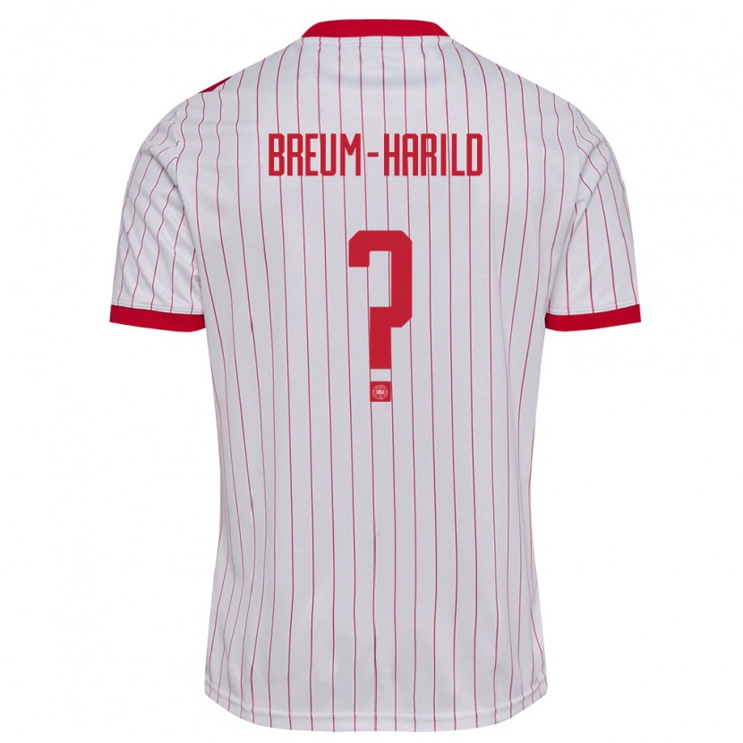 Danxen Mujer Camiseta Dinamarca Tobias Breum-Harild #0 Blanco Rojo 2ª Equipación 26-28 La Camisa