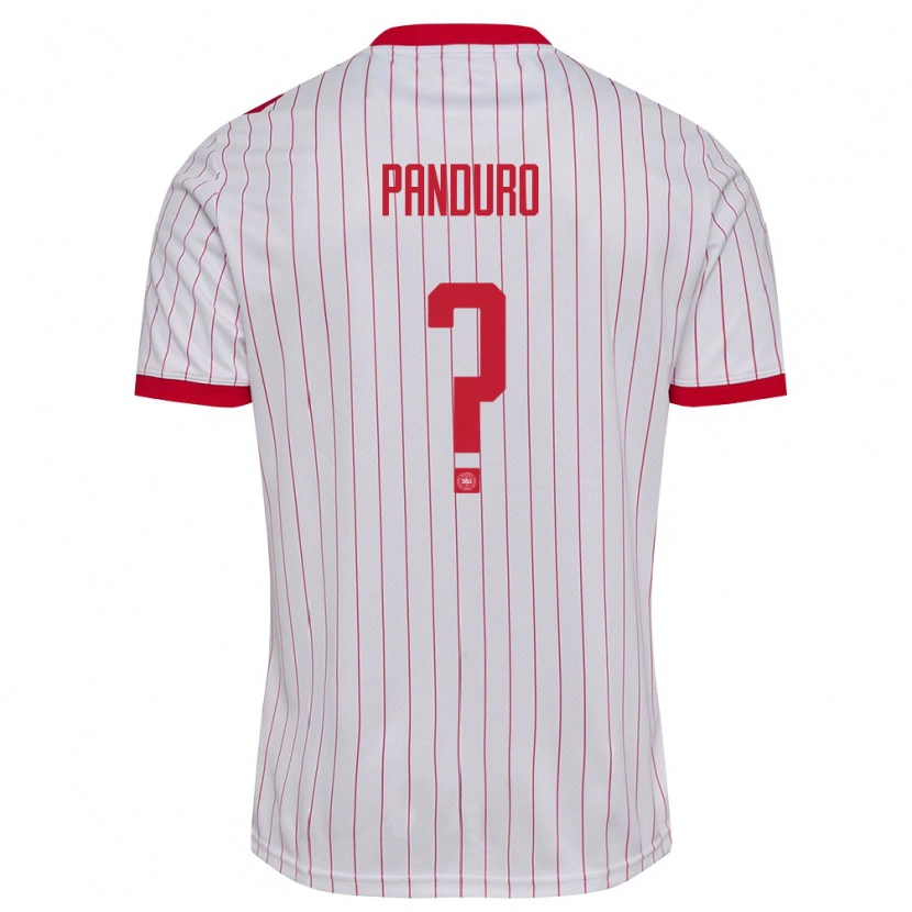 Danxen Mujer Camiseta Dinamarca Tristan Panduro #0 Blanco Rojo 2ª Equipación 26-28 La Camisa