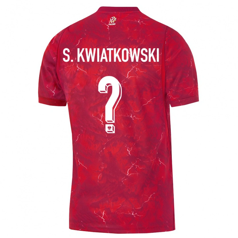 Danxen Mujer Camiseta Polonia Stanislaw Kwiatkowski #0 Rojo Blanco 2ª Equipación 26-28 La Camisa