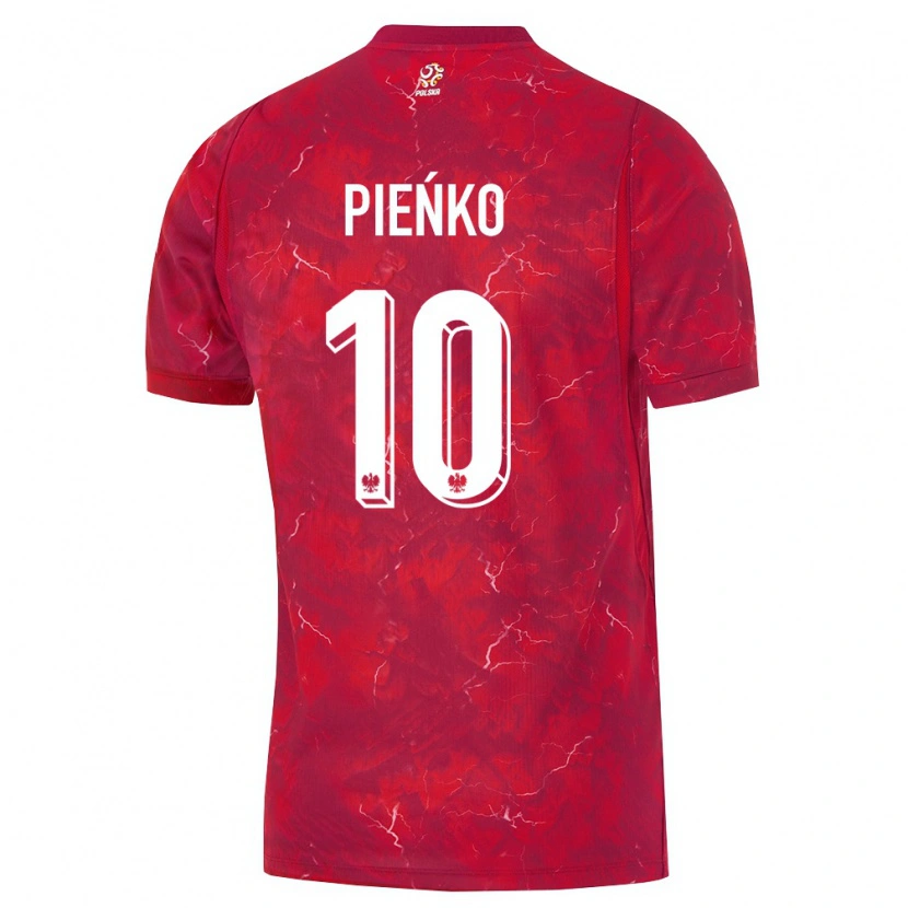 Danxen Mujer Camiseta Polonia Tomasz Pieńko #10 Rojo Blanco 2ª Equipación 26-28 La Camisa
