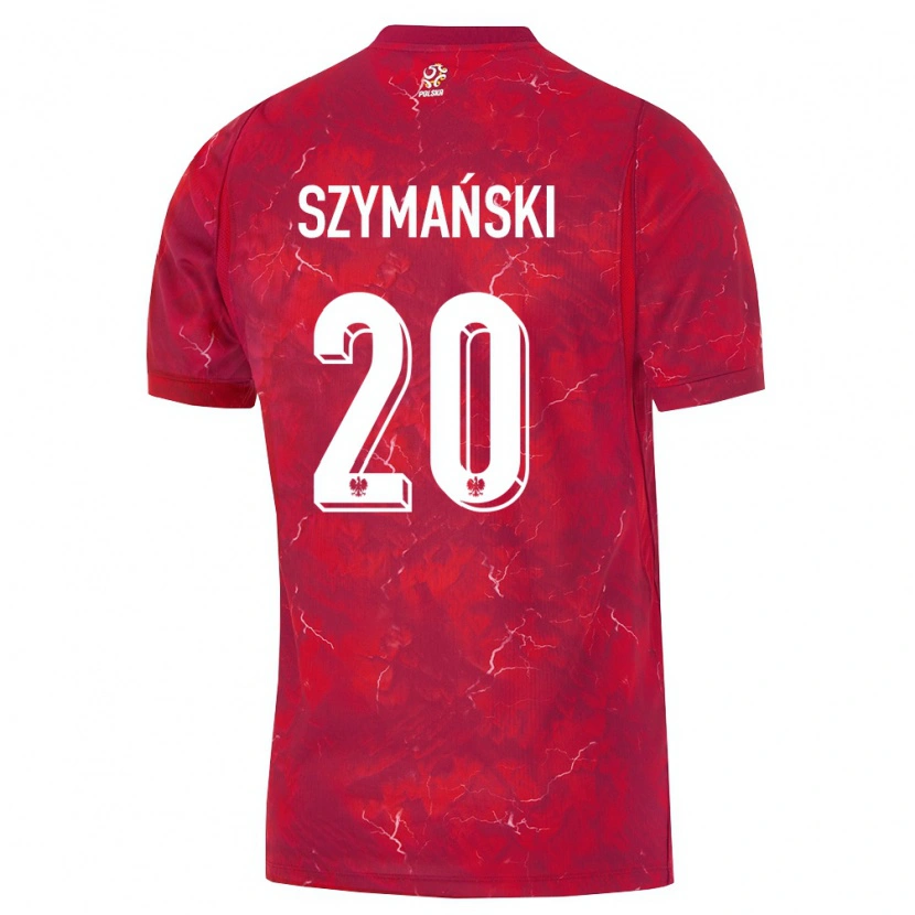 Danxen Mujer Camiseta Polonia Sebastian Szymański #20 Rojo Blanco 2ª Equipación 26-28 La Camisa