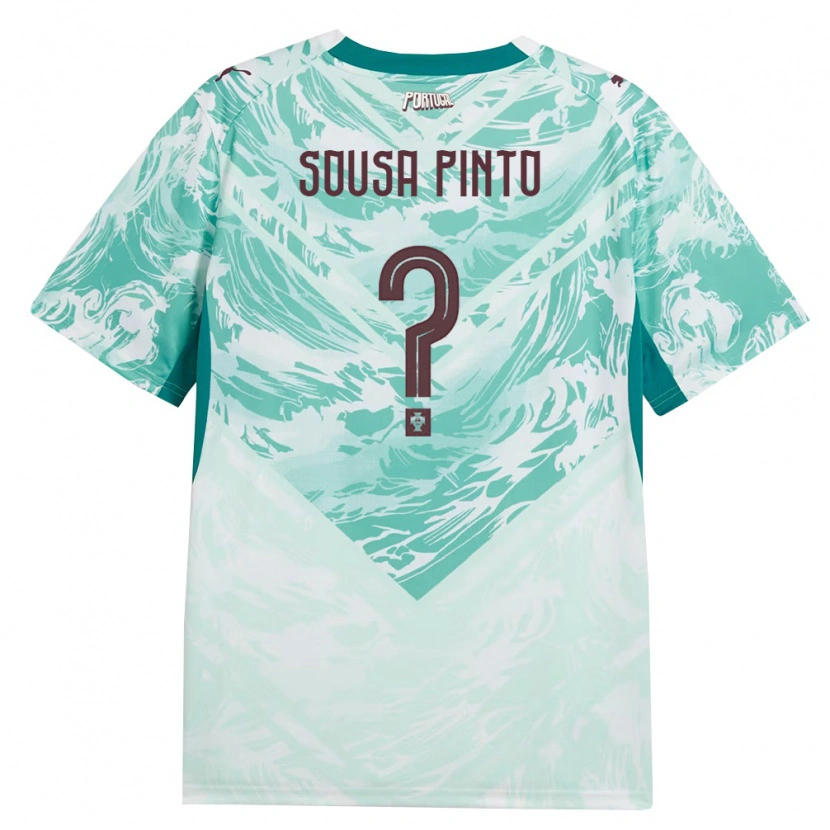 Danxen Mujer Camiseta Portugal Guilherme Sousa Pinto #0 Azul Cielo Blanco Verde 2ª Equipación 26-28 La Camisa