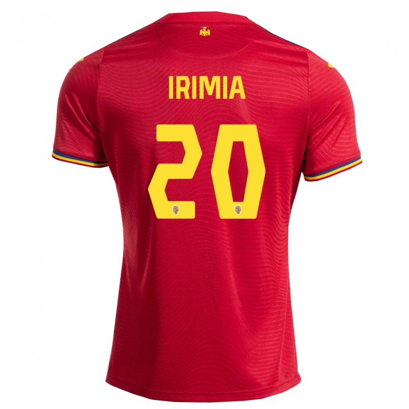 Danxen Mujer Camiseta Rumania David Irimia #20 Rojo Marino Amarillo 2ª Equipación 26-28 La Camisa