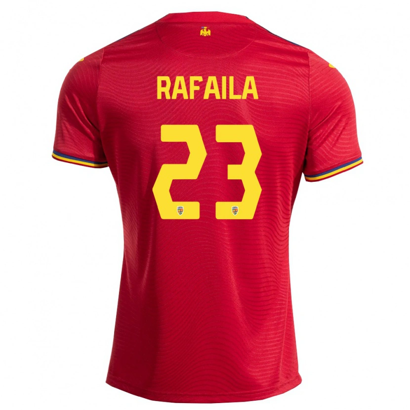 Danxen Mujer Camiseta Rumania Vlad Rafailă #23 Rojo Marino Amarillo 2ª Equipación 26-28 La Camisa