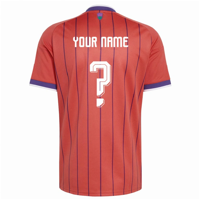 Danxen Mujer Camiseta Escocia Su Nombre #0 Naranja Púrpura 2ª Equipación 26-28 La Camisa