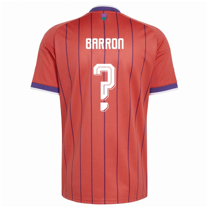 Danxen Mujer Camiseta Escocia Connor Barron #0 Naranja Púrpura 2ª Equipación 26-28 La Camisa