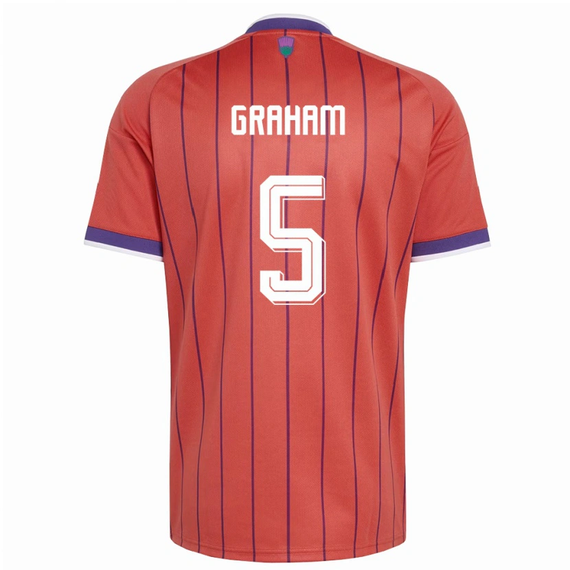 Danxen Mujer Camiseta Escocia Luke Graham #5 Naranja Púrpura 2ª Equipación 26-28 La Camisa