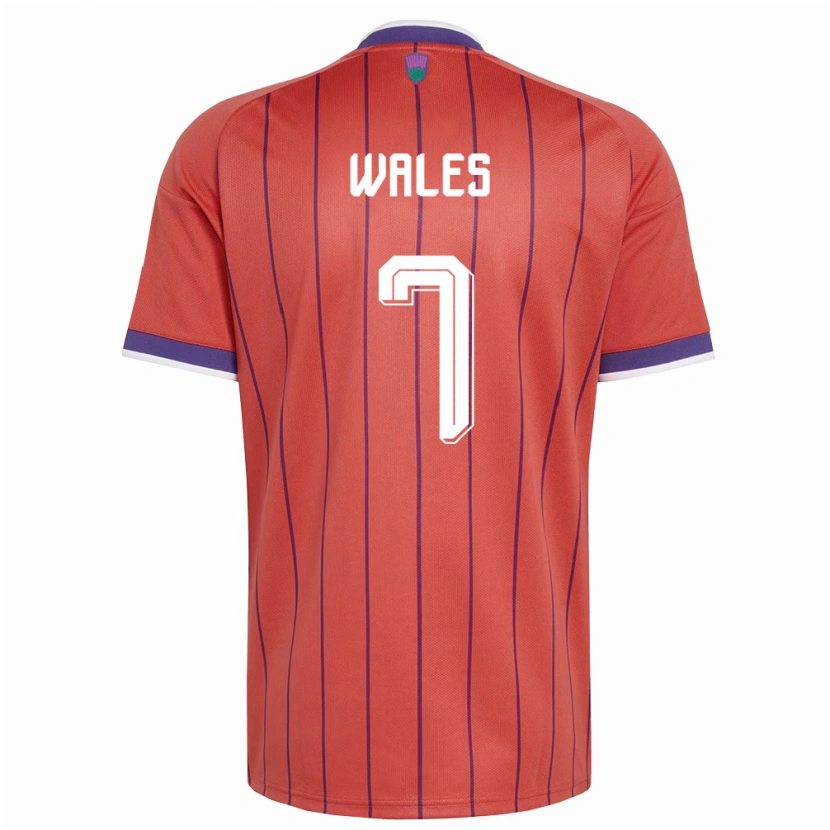 Danxen Mujer Camiseta Escocia Bobby Wales #7 Naranja Púrpura 2ª Equipación 26-28 La Camisa