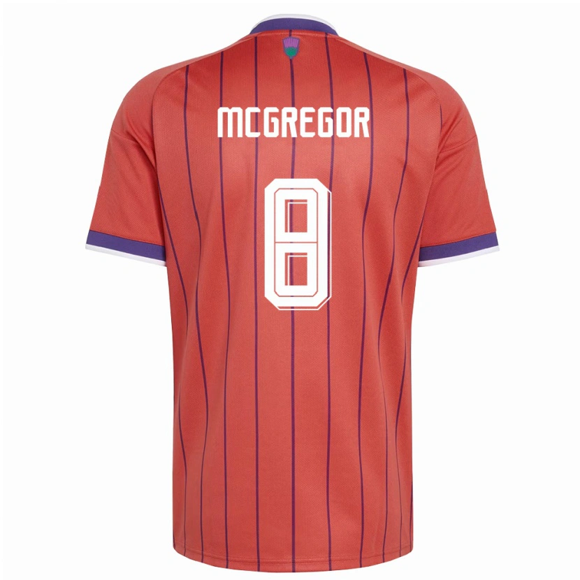 Danxen Mujer Camiseta Escocia Callum Mcgregor #8 Naranja Púrpura 2ª Equipación 26-28 La Camisa