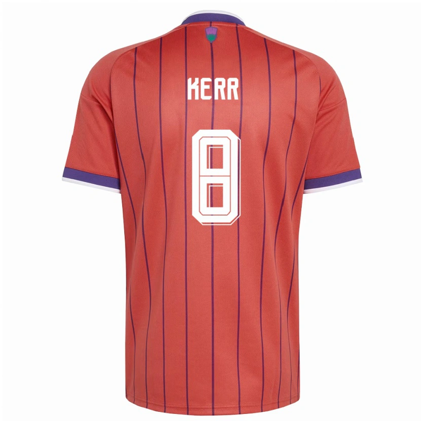 Danxen Mujer Camiseta Escocia Samantha Kerr #8 Naranja Púrpura 2ª Equipación 26-28 La Camisa