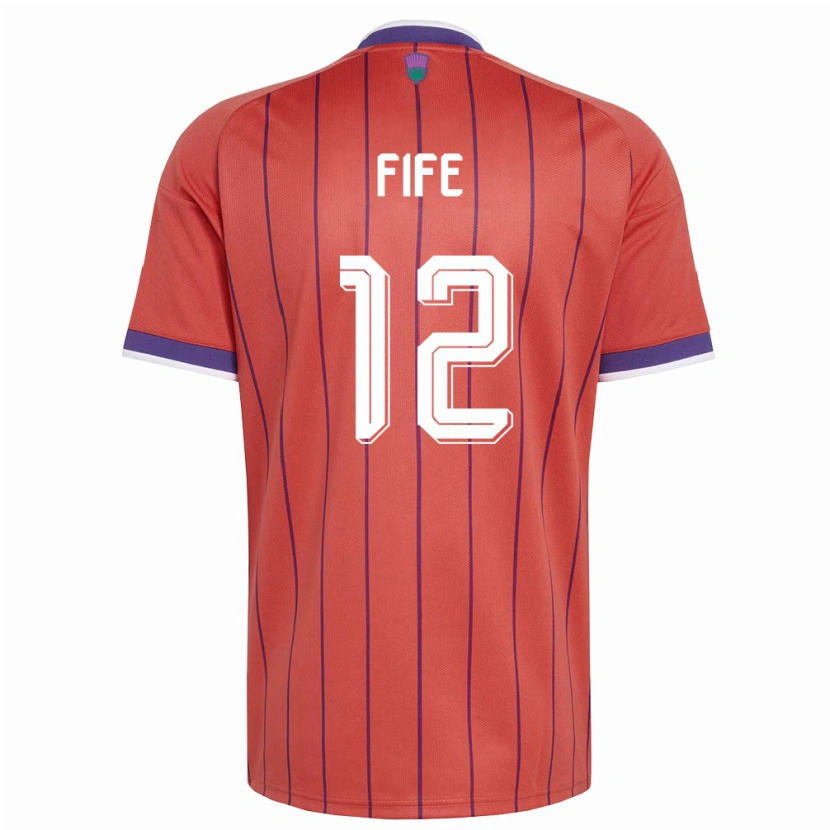 Danxen Mujer Camiseta Escocia Jenna Fife #12 Naranja Púrpura 2ª Equipación 26-28 La Camisa