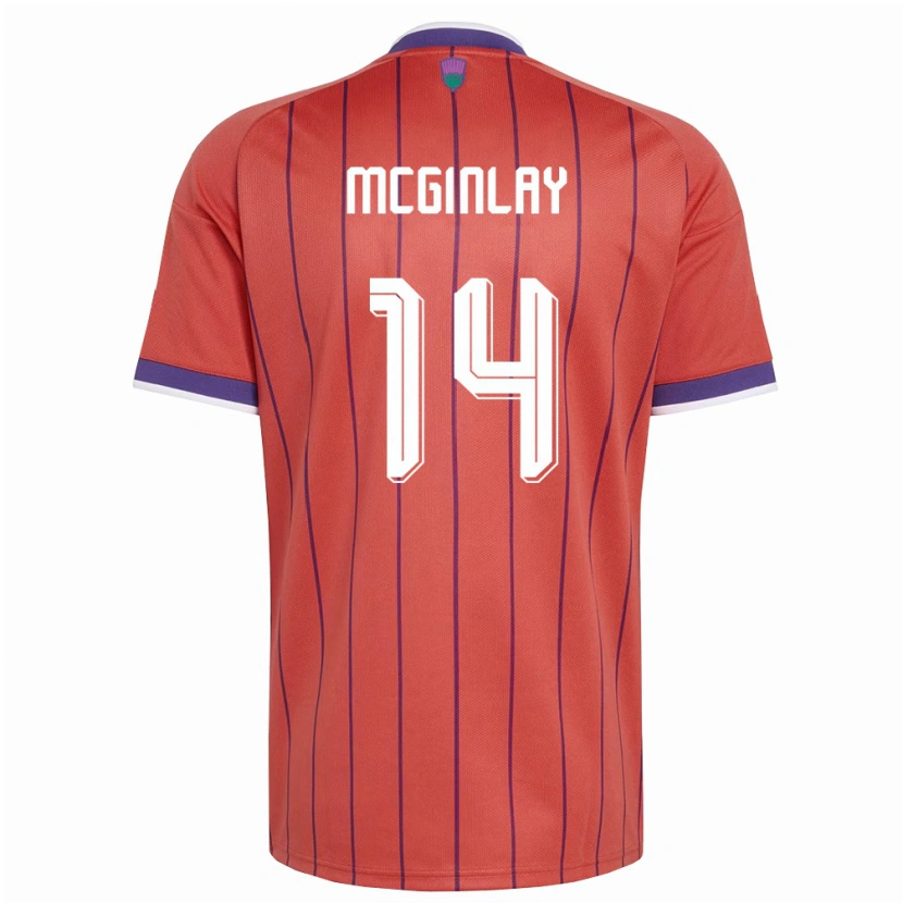Danxen Mujer Camiseta Escocia Aiden Mcginlay #14 Naranja Púrpura 2ª Equipación 26-28 La Camisa