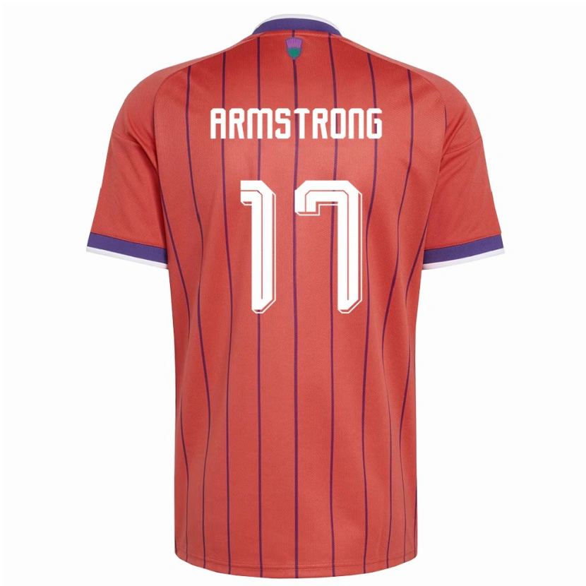 Danxen Mujer Camiseta Escocia Stuart Armstrong #17 Naranja Púrpura 2ª Equipación 26-28 La Camisa