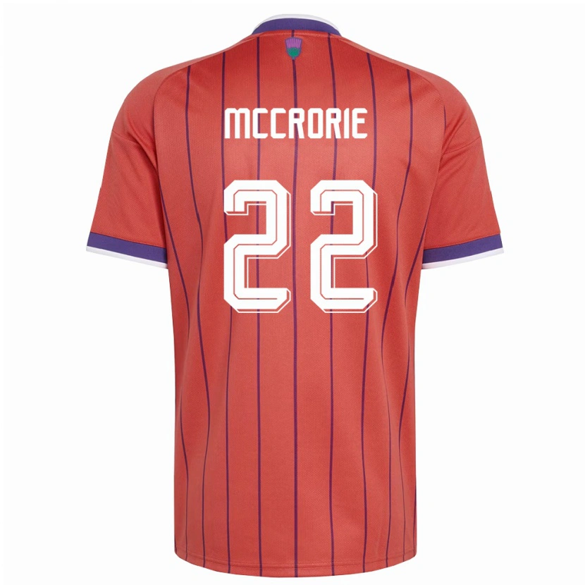 Danxen Mujer Camiseta Escocia Ross Mccrorie #22 Naranja Púrpura 2ª Equipación 26-28 La Camisa