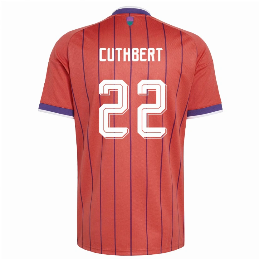 Danxen Mujer Camiseta Escocia Erin Cuthbert #22 Naranja Púrpura 2ª Equipación 26-28 La Camisa
