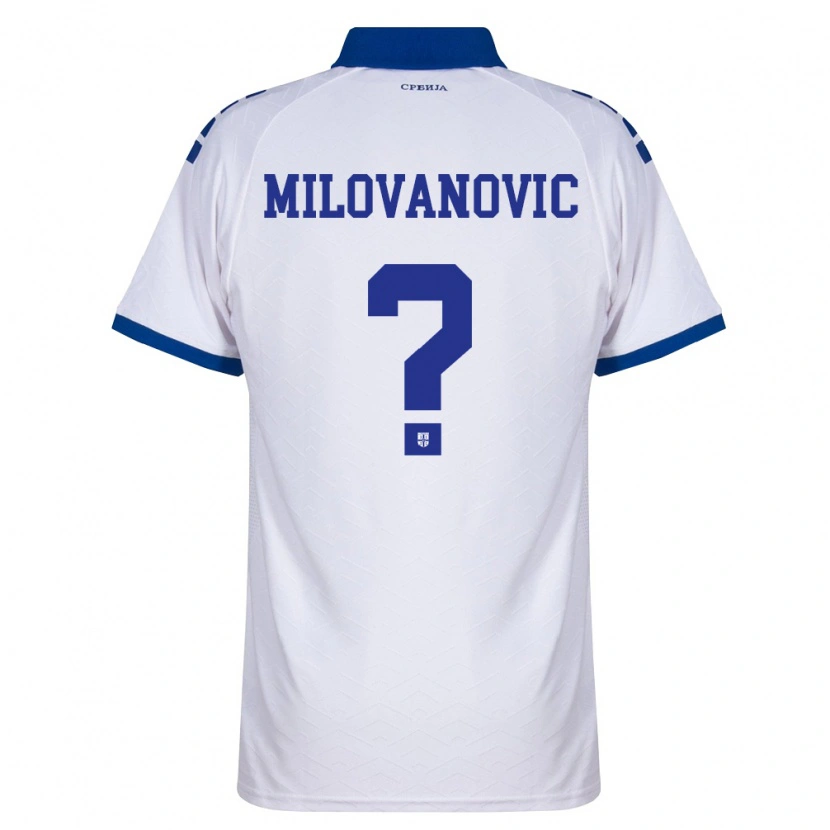 Danxen Mujer Camiseta Serbia David Milovanovic #0 Marino Blanco Rojo 2ª Equipación 26-28 La Camisa