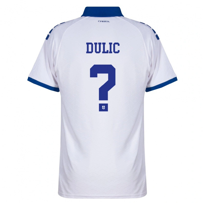 Danxen Mujer Camiseta Serbia Marin Dulic #0 Marino Blanco Rojo 2ª Equipación 26-28 La Camisa