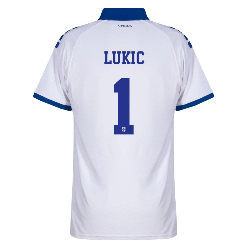 Danxen Mujer Camiseta Serbia Ognjen Lukic #1 Marino Blanco Rojo 2ª Equipación 26-28 La Camisa