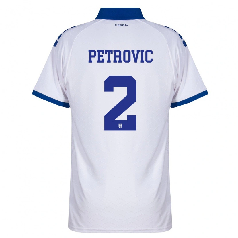 Danxen Mujer Camiseta Serbia Djordje Petrovic #2 Marino Blanco Rojo 2ª Equipación 26-28 La Camisa