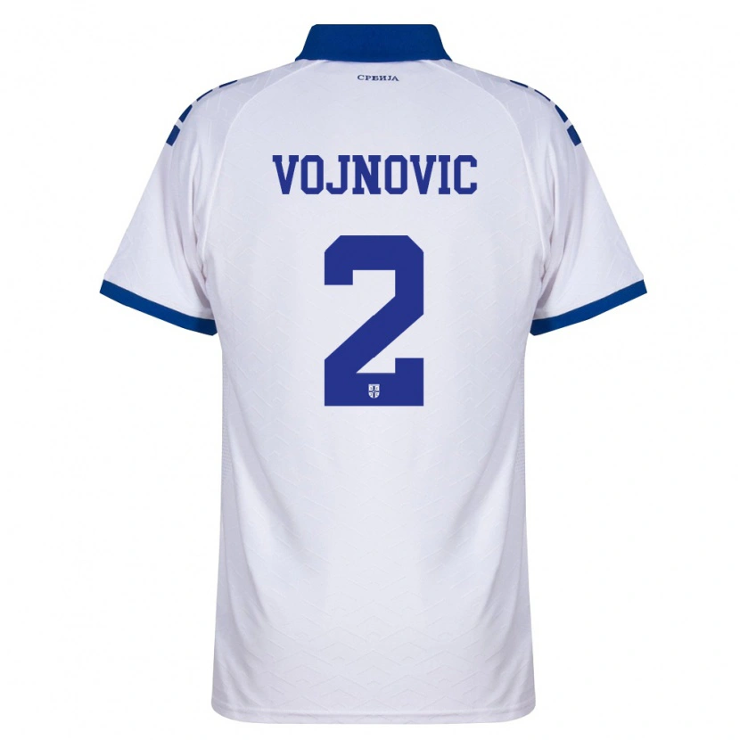Danxen Mujer Camiseta Serbia Jovan Vojnovic #2 Marino Blanco Rojo 2ª Equipación 26-28 La Camisa