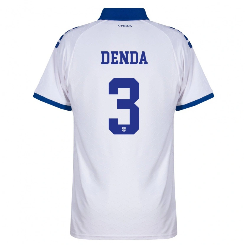 Danxen Mujer Camiseta Serbia Milica Denda #3 Marino Blanco Rojo 2ª Equipación 26-28 La Camisa
