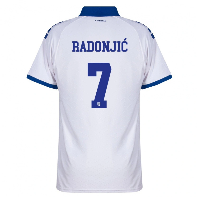 Danxen Mujer Camiseta Serbia Nemanja Radonjic #7 Marino Blanco Rojo 2ª Equipación 26-28 La Camisa