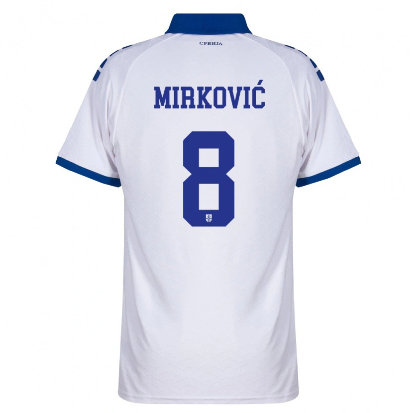Danxen Mujer Camiseta Serbia Nemanja Mirkovic #8 Marino Blanco Rojo 2ª Equipación 26-28 La Camisa