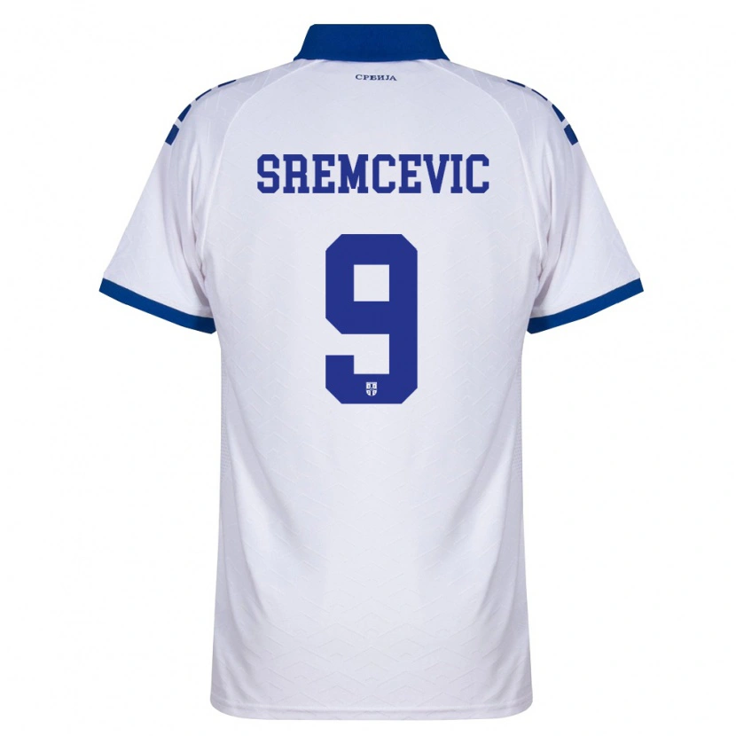 Danxen Mujer Camiseta Serbia Uros Sremcevic #9 Marino Blanco Rojo 2ª Equipación 26-28 La Camisa