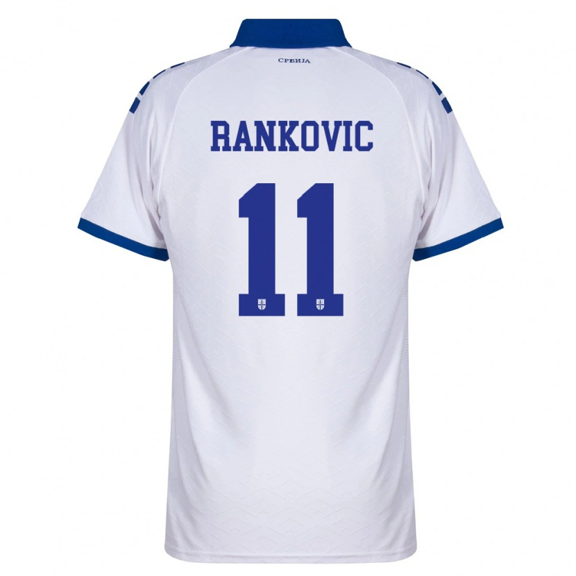 Danxen Mujer Camiseta Serbia Djordje Rankovic #11 Marino Blanco Rojo 2ª Equipación 26-28 La Camisa