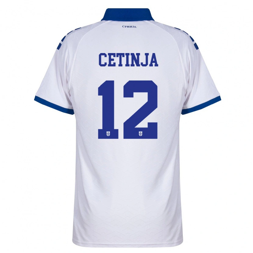 Danxen Mujer Camiseta Serbia Sara Cetinja #12 Marino Blanco Rojo 2ª Equipación 26-28 La Camisa
