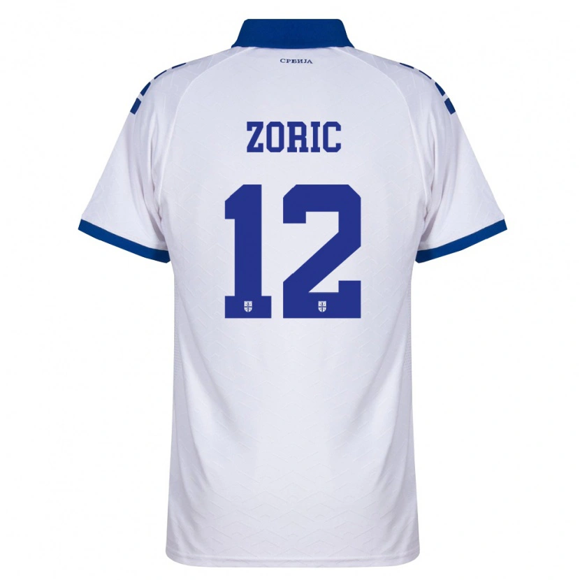 Danxen Mujer Camiseta Serbia Nemanja Zoric #12 Marino Blanco Rojo 2ª Equipación 26-28 La Camisa