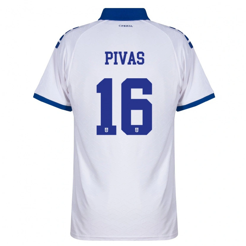Danxen Mujer Camiseta Serbia Miodrag Pivas #16 Marino Blanco Rojo 2ª Equipación 26-28 La Camisa