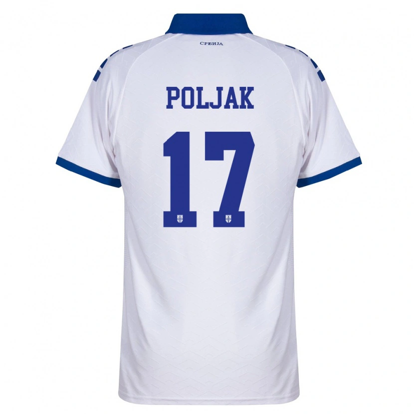 Danxen Mujer Camiseta Serbia Allegra Poljak #17 Marino Blanco Rojo 2ª Equipación 26-28 La Camisa