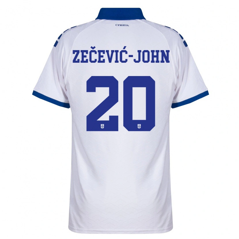 Danxen Mujer Camiseta Serbia Louis Zečević-John #20 Marino Blanco Rojo 2ª Equipación 26-28 La Camisa