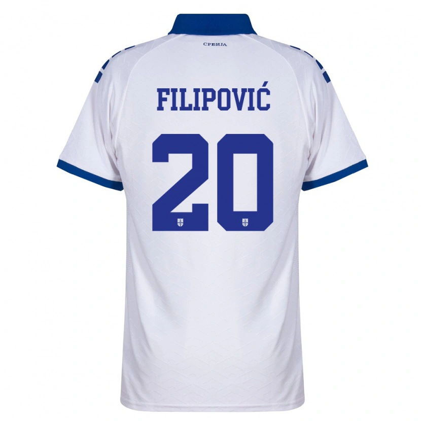 Danxen Mujer Camiseta Serbia Tijana Filipovic #20 Marino Blanco Rojo 2ª Equipación 26-28 La Camisa