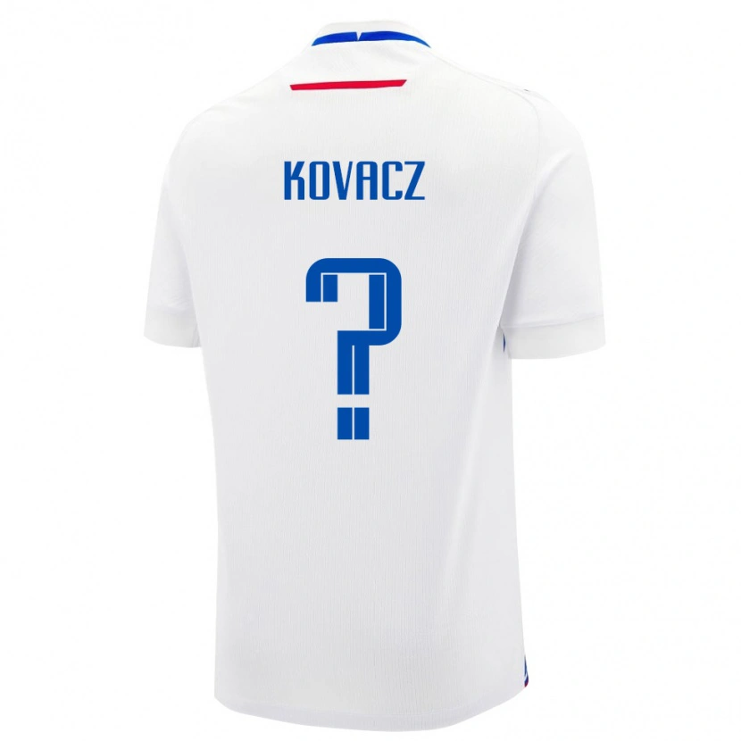 Danxen Mujer Camiseta Eslovaquia Sameer Kovacz #0 Blanco Azul 2ª Equipación 26-28 La Camisa