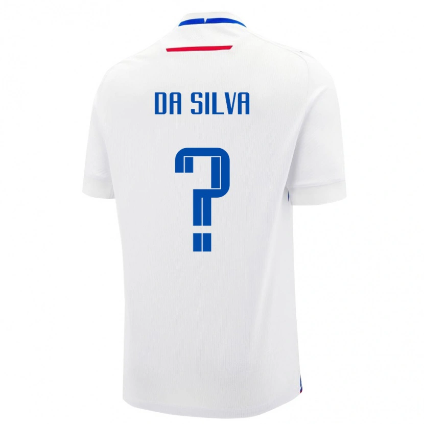 Danxen Mujer Camiseta Eslovaquia Leonardo Da Silva #0 Blanco Azul 2ª Equipación 26-28 La Camisa