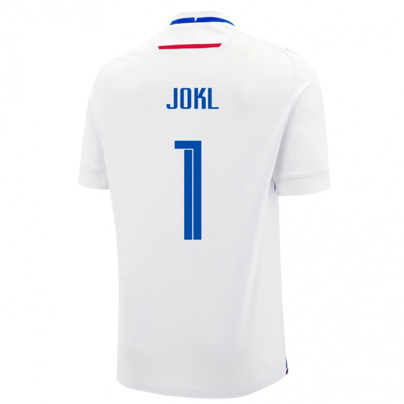 Danxen Mujer Camiseta Eslovaquia Jakub Jokl #1 Blanco Azul 2ª Equipación 26-28 La Camisa