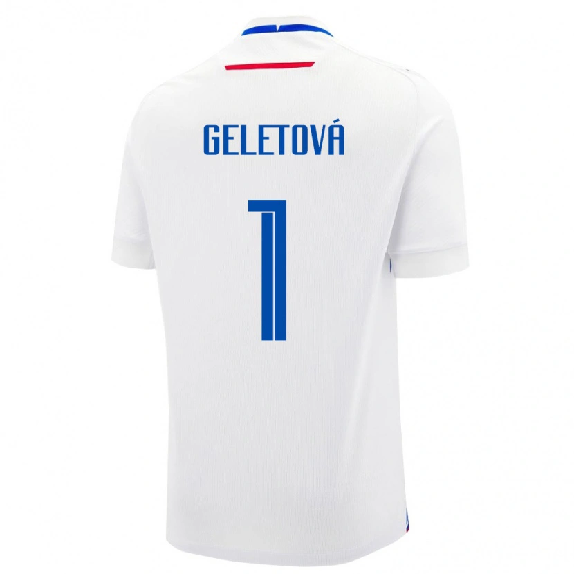 Danxen Mujer Camiseta Eslovaquia Martina Geletová #1 Blanco Azul 2ª Equipación 26-28 La Camisa