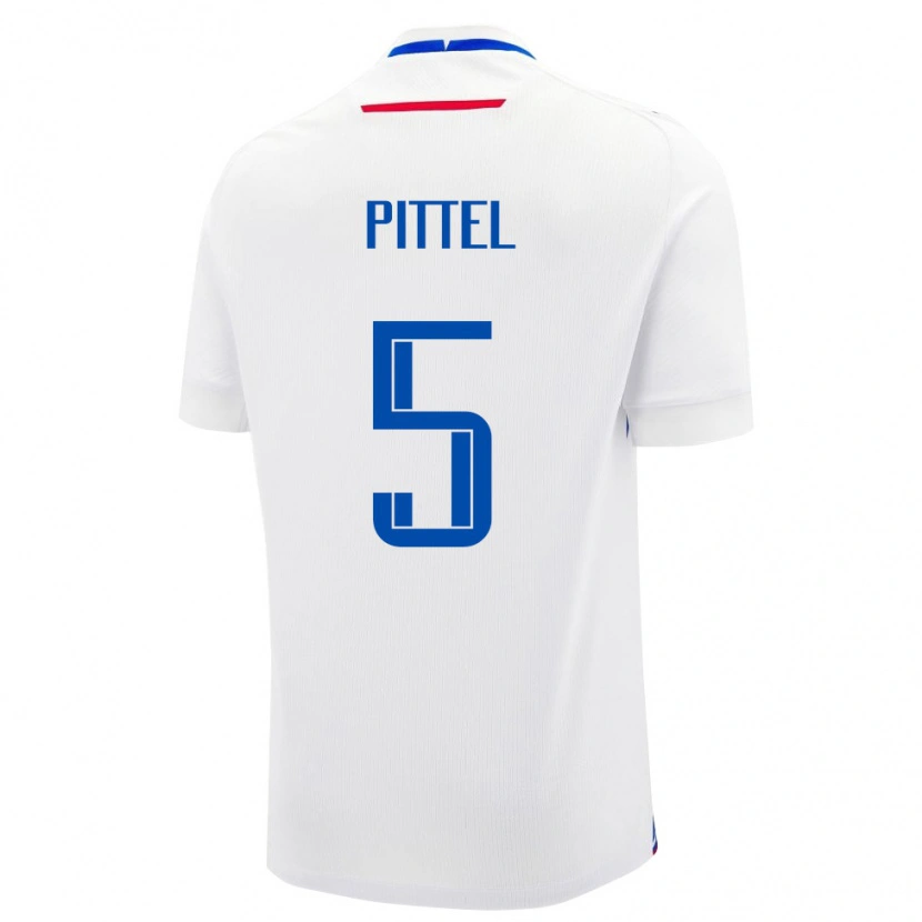 Danxen Mujer Camiseta Eslovaquia Peter Pittel #5 Blanco Azul 2ª Equipación 26-28 La Camisa