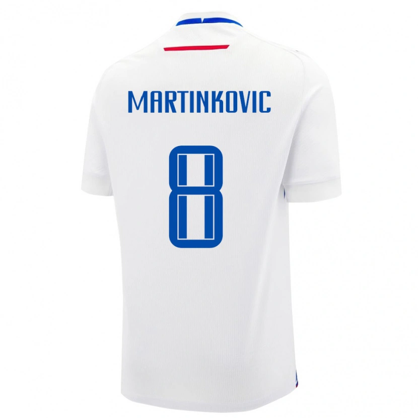 Danxen Mujer Camiseta Eslovaquia Matej Martinkovic #8 Blanco Azul 2ª Equipación 26-28 La Camisa