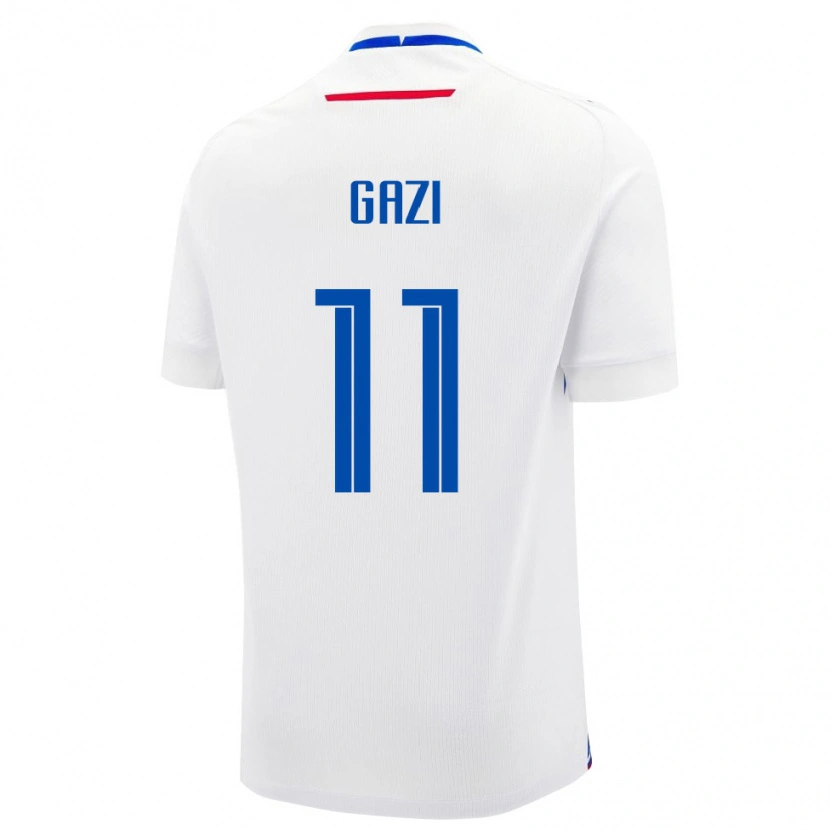 Danxen Mujer Camiseta Eslovaquia Adam Gazi #11 Blanco Azul 2ª Equipación 26-28 La Camisa