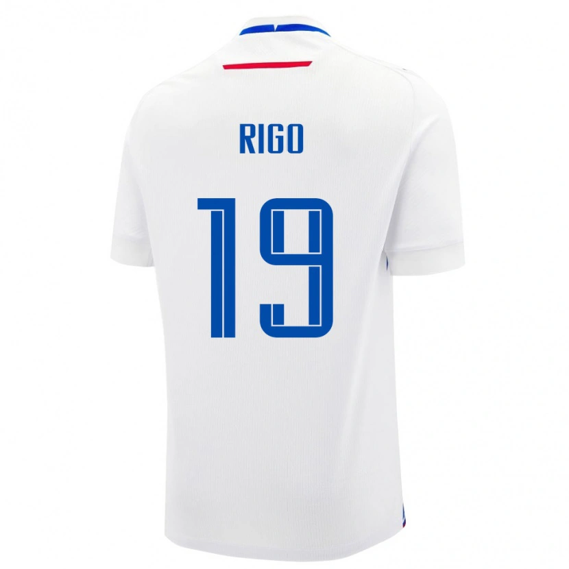 Danxen Mujer Camiseta Eslovaquia Tomas Rigo #19 Blanco Azul 2ª Equipación 26-28 La Camisa
