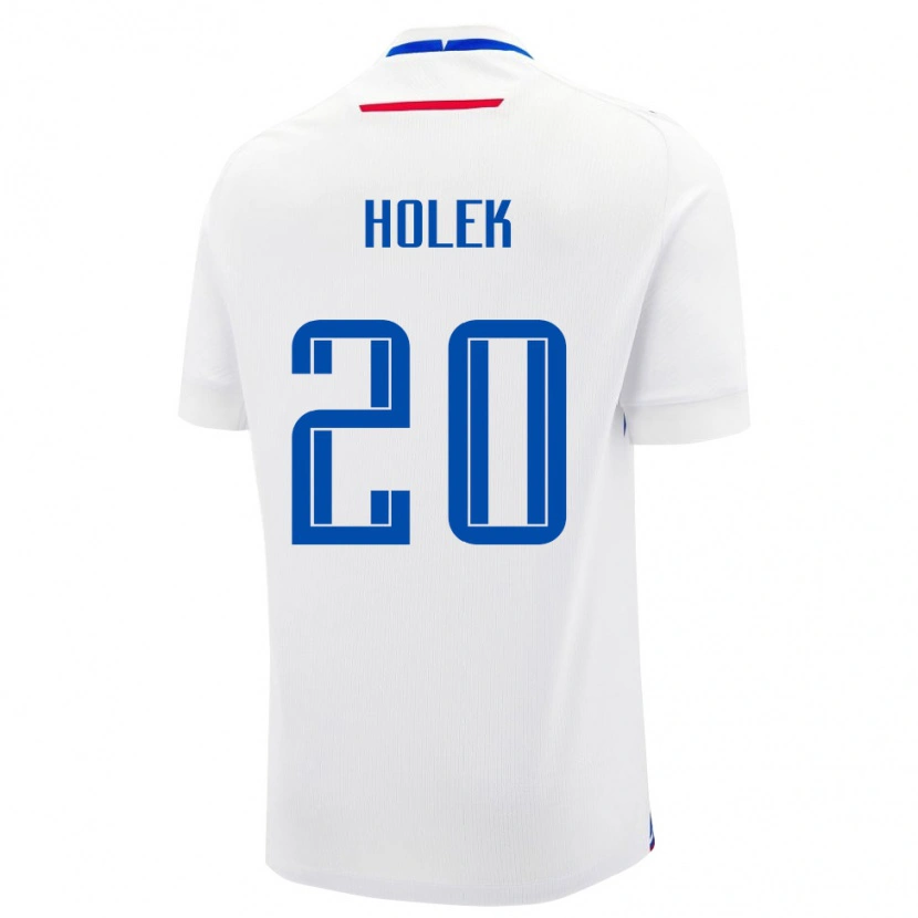 Danxen Mujer Camiseta Eslovaquia Jakub Holek #20 Blanco Azul 2ª Equipación 26-28 La Camisa