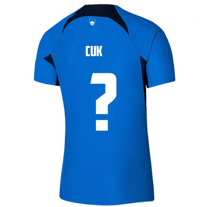 Danxen Mujer Camiseta Eslovenia Tine Cuk #0 Azul Blanco 2ª Equipación 26-28 La Camisa